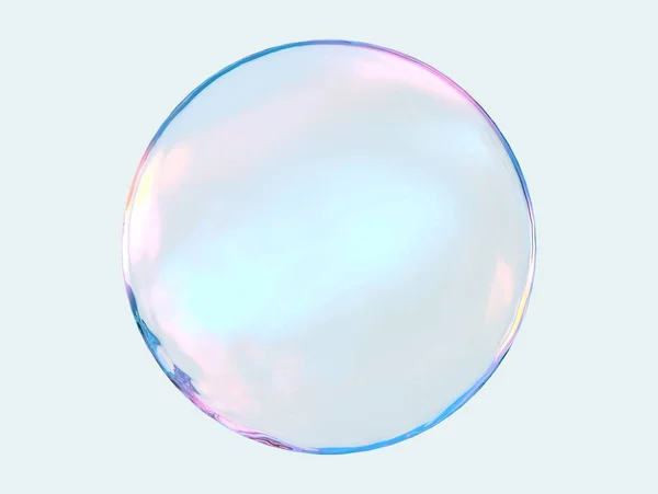 Beyaz Arkaplanda Izole Edilmiş Kristal Küre Pembe Mavi Renk Soyut — Stok fotoğraf