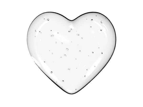 Water Glass Heart Shape Isolated White Background Abstract Geometric Object — Stock Photo, Image