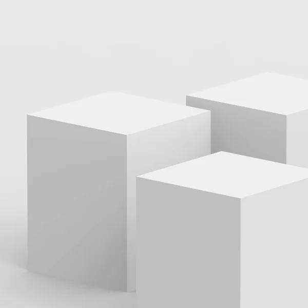 Gray White Cube Box Podium Minimal Scene Studio Background Abstract — Stock Photo, Image