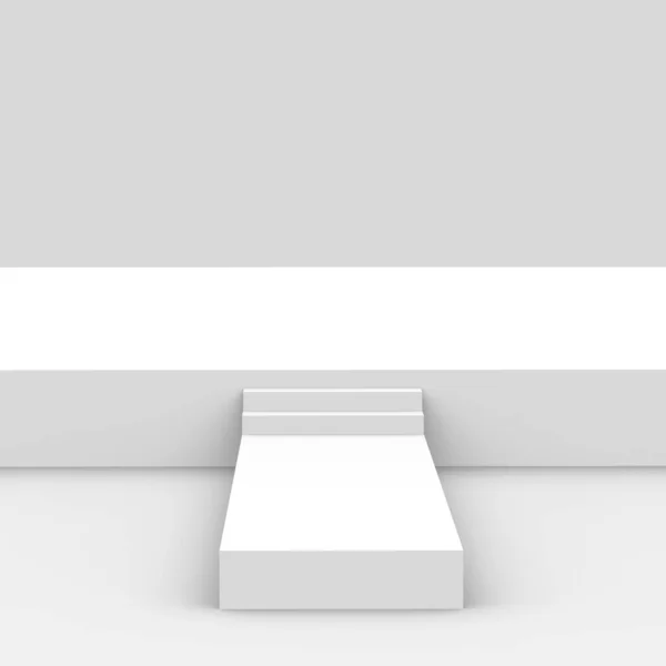 Grau Weiße Bühne Podium Szene Minimalen Studio Hintergrund Abstrakte Darstellung — Stockfoto
