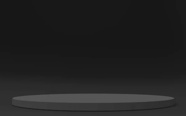 Szary Czarny Cylinder Podium Minimalne Tło Studio Abstrakcyjny Geometryczny Kształt — Zdjęcie stockowe
