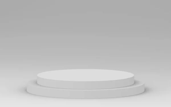 Grå Vit Cylinder Podium Minimal Studio Bakgrund Abstrakt Geometrisk Form — Stockfoto