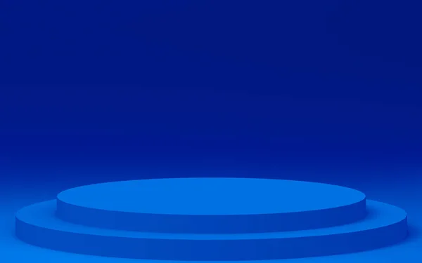 Blauwe Cilinder Podium Minimale Studio Achtergrond Abstract Geometrische Vorm Object — Stockfoto
