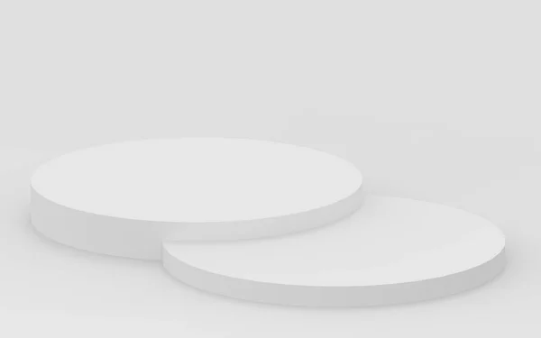 Grigio Bianco Cilindro Podio Minimale Studio Sfondo Astratto Forma Geometrica — Foto Stock