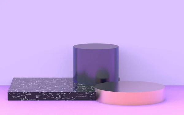 Фиолетовый Подиум Минимальный Пастельный Студийный Фон Иллюстрация Абстрактной Геометрической Формы — стоковое фото
