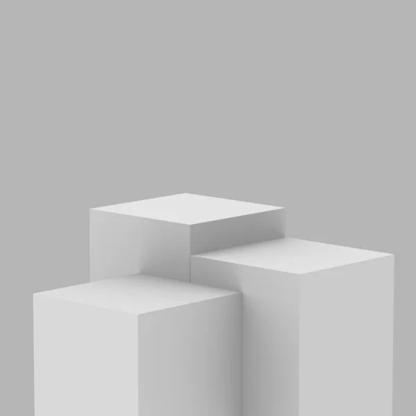 3D gri sahne sahnesi stüdyo arkaplanı çok az. Soyut 3d geometrik şekil çizimi. Çevrimiçi iş ürünü için göster.