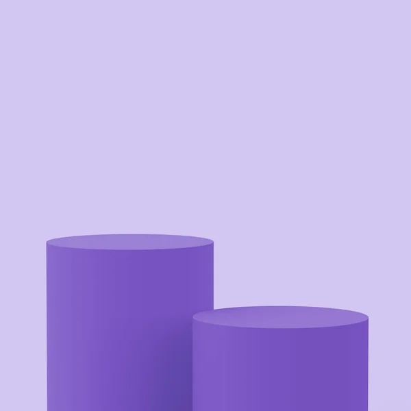 Фиолетовый Фиолетовый Белый Цилиндр Подиум Минимальный Студийный Фон Абстрактная Трехмерная — стоковое фото