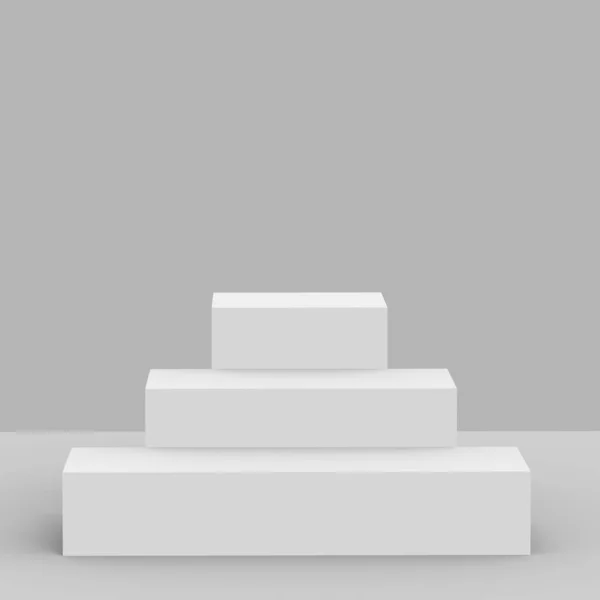 3d gray white stage podium scene minimal studio background. Abstract 3d geometric shape object illustration render. Display for online business product.