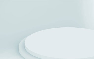 3D gri, parlak silindir podyum stüdyo arka planı. Soyut 3d geometrik şekil çizimi çizimi.