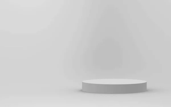 Γκρι Λευκό Κύλινδρο Βάθρο Minimal Studio Φόντο Αφηρημένη Γεωμετρικό Σχήμα — Φωτογραφία Αρχείου