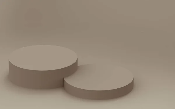 Коричневый Цилиндр Подиум Минимальный Студийный Фон Абстрактная Трехмерная Иллюстрация Геометрической — стоковое фото