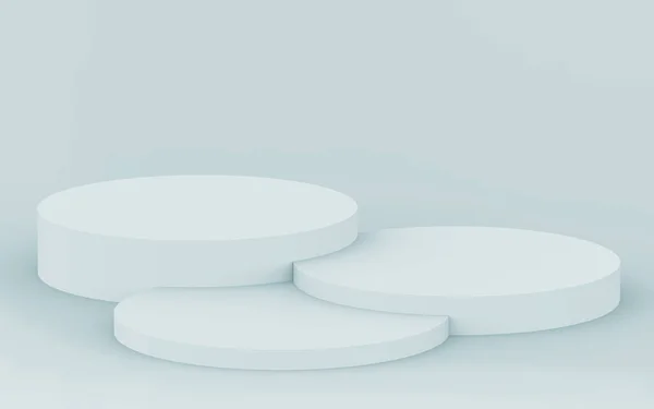 Gray White Bright Cylinder Podium Minimal Studio Background Abstract Geometric — Stock Photo, Image