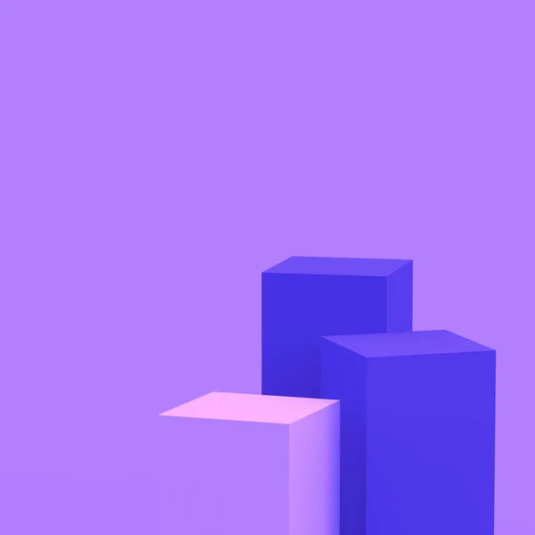 Roxo Violeta Branco Cubos Quadrado Pódio Mínimo Estúdio Fundo Abstrato — Fotografia de Stock