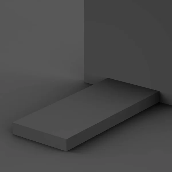 Black Gray Cube Box Podium — Stock Photo, Image