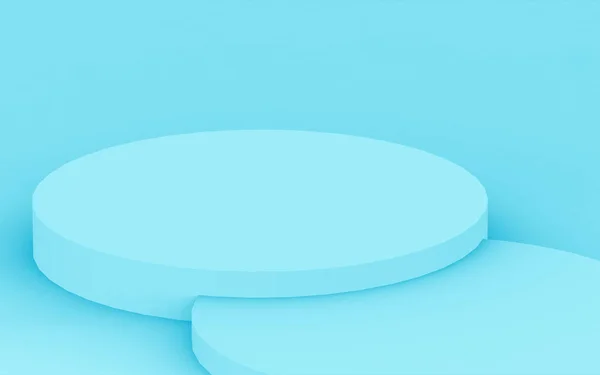 Синий Цилиндр Подиум Минимальный Студийный Фон Абстрактная Трехмерная Иллюстрация Геометрической — стоковое фото