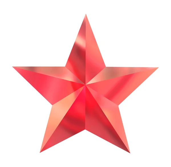 Estrela Natal Vermelha Isolada Fundo Branco Objeto Com Caminho Recorte — Fotografia de Stock
