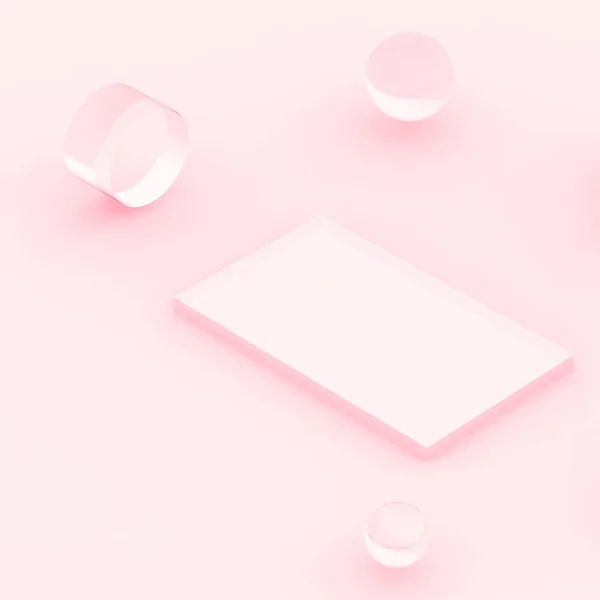 Pink Rose Pastel Minimal Studio Background Abstract Geometric Shape Object — Stock Photo, Image