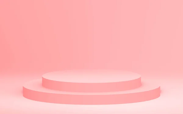 Turuncu Silindir Podyum Stüdyo Arkaplanı Soyut Geometrik Şekil Çizimi Kozmetik — Stok fotoğraf