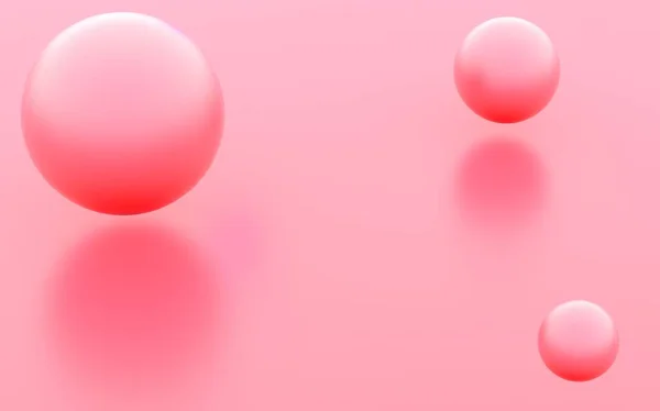 3Dピンクのボール最小限のパステルスタジオの背景 概要3D形状オブジェクトイラストレンダリング — ストック写真