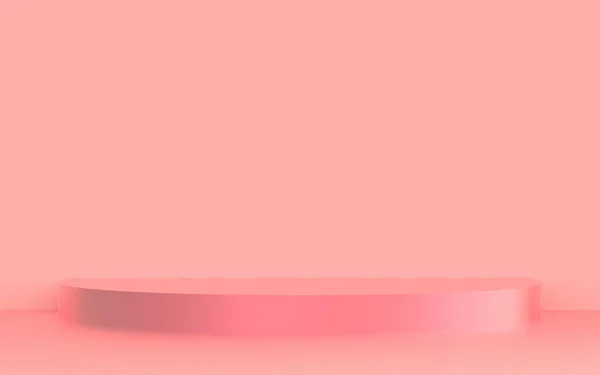 Pink Podium Step Minimal Pastel Studio Background Abstract Geometric Shape — Stock Photo, Image