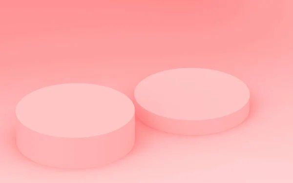 분홍색 실린더 스튜디오 기하학적 모양의 렌더링을 설명하라 발렌타인데이 — 스톡 사진