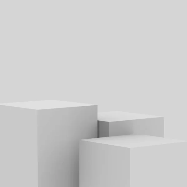 Gray White Stage Podium Scene Minimal Studio Background Abstract Geometric — Stock Photo, Image