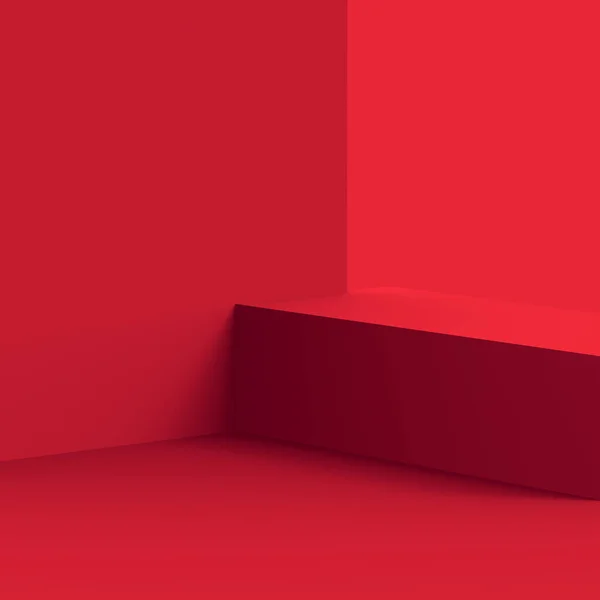 3d red white stage podium scene minimal studio background. Abstract 3d geometric shape object illustration render. Display for chinese new year holiday and merry christmas product.