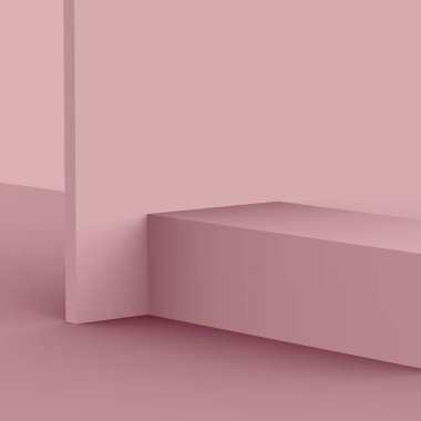 3D mor leylak sahne podyumu stüdyo arkaplanı minimum. Soyut 3d geometrik şekil çizimi. Kozmetik moda ürünleri için görüntü. Doğal monokrom renk tonları.