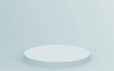 3D gri, parlak silindir podyum stüdyo arka planı. Soyut 3d geometrik şekil çizimi çizimi.