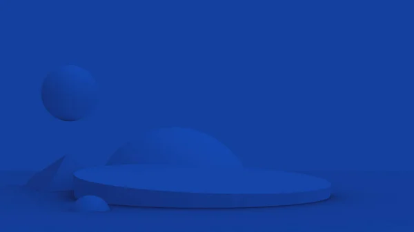 Синя Сцена Сучасний Мінімальний Дизайн Фоні Студії Анотація Геометричної Форми — стокове фото
