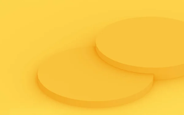 Žlutý Válec Pódium Minimální Studio Pozadí Abstraktní Vykreslení Geometrického Tvaru — Stock fotografie