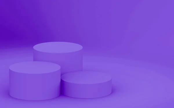 Paarse Violette Cilinder Podium Minimale Studio Achtergrond Abstract Geometrische Vorm — Stockfoto