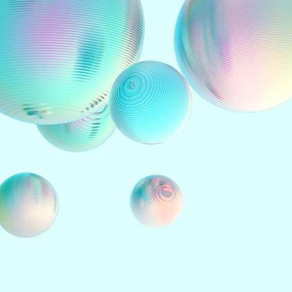 Mint Green Balls Silver Gradient Colors Isolated Background Abstract Bubble — Stock Photo, Image