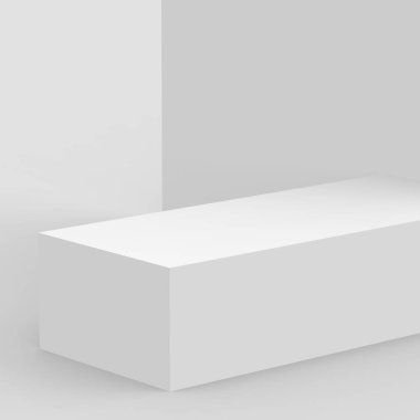 3D gri sahne sahnesi stüdyo arkaplanı çok az. Soyut 3d geometrik şekil çizimi. Çevrimiçi iş ürünü için göster.