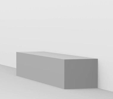 3d kaidesel beyaz küp podyum minimum stüdyo arka planı. Soyut 3d geometrik şekil çizimi 