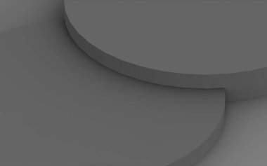 3d gri siyah silindir podyum minimum stüdyo arkaplanı. Soyut 3d geometrik şekil çizimi. İş ürünü sunumu için.