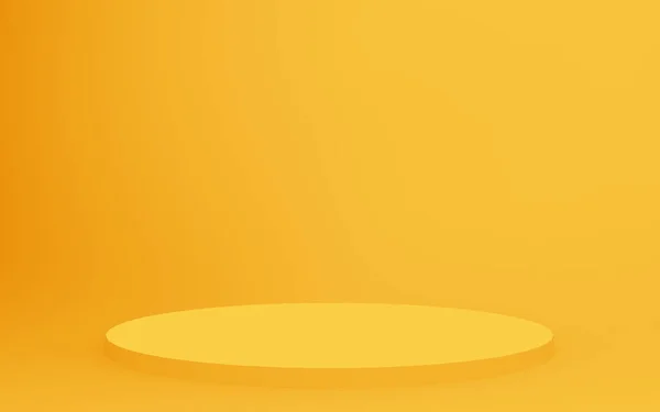 Żółty Cylinder Podium Minimalne Tło Studio Abstrakcyjny Geometryczny Kształt Obiektu — Zdjęcie stockowe