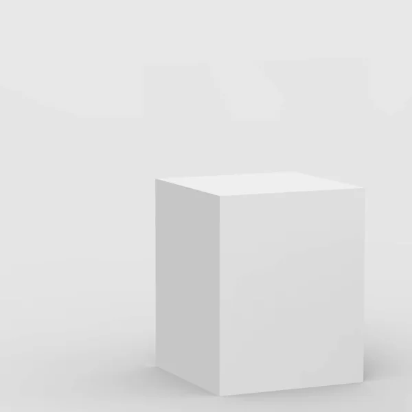 Cinza Cubo Branco Caixa Pódio — Fotografia de Stock