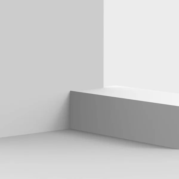 Grau Weiße Bühne Podium Szene Minimalen Studio Hintergrund Abstrakte Darstellung — Stockfoto