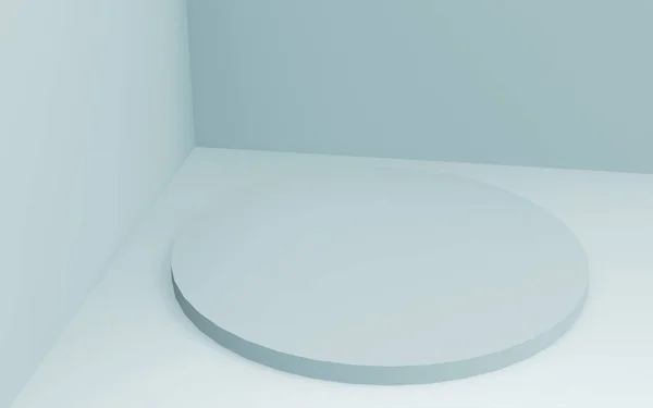 Cinza Branco Brilhante Cilindro Pódio Mínimo Estúdio Fundo Abstrato Forma — Fotografia de Stock
