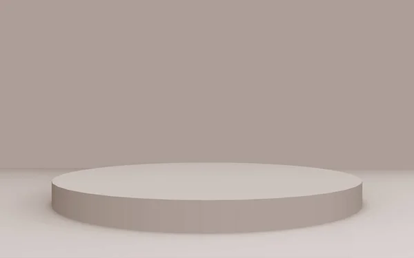 Καφέ Κύλινδρο Κρέμα Βάθρο Minimal Στούντιο Φόντο Αφηρημένη Γεωμετρικό Σχήμα — Φωτογραφία Αρχείου