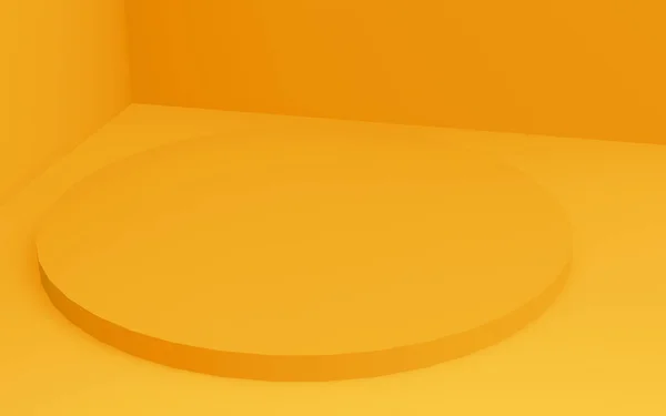 Żółty Cylinder Podium Minimalne Tło Studio Abstrakcyjny Geometryczny Kształt Obiektu — Zdjęcie stockowe