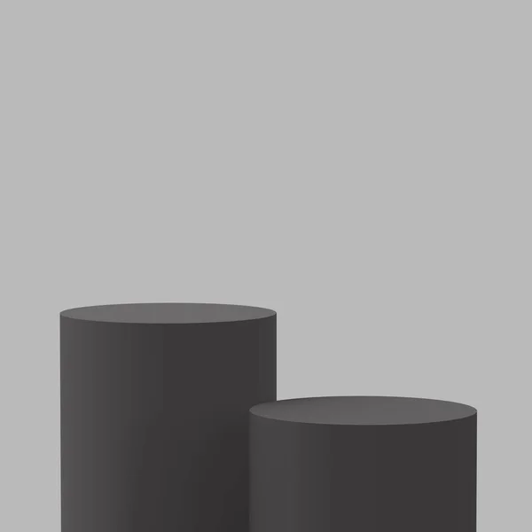 Gray White Black Cylinder Podium Minimal Studio Background Abstract Geometric — Stock Photo, Image