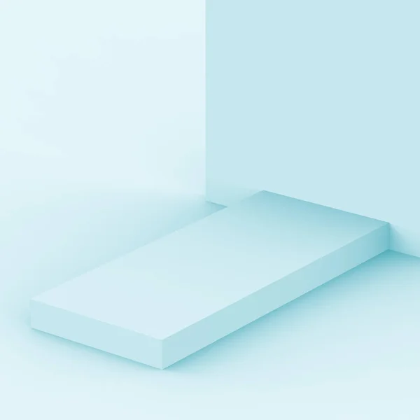 Blaue Helle Bühne Podium Szene Minimalen Studio Hintergrund Abstrakte Darstellung — Stockfoto