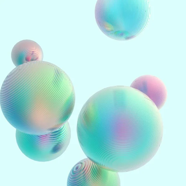 Mint Green Balls Silver Gradient Colors Isolated Background Abstract Bubble — Stock Photo, Image