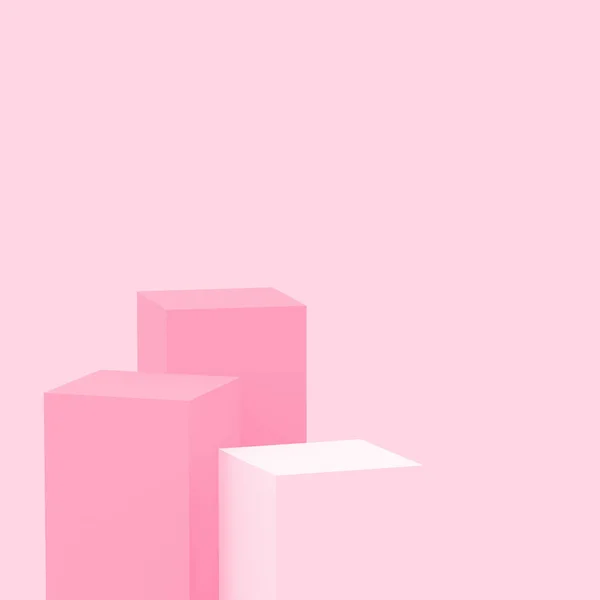 Pink Cubes Square Podium Minimal Studio Background Abstract Geometric Shape — Stock Photo, Image