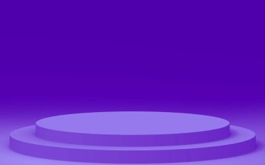 3d mor menekşe silindir podyum minimal stüdyo arka planı. Soyut 3d geometrik şekil çizimi. Kozmetik parfüm ürünleri için görünüm.