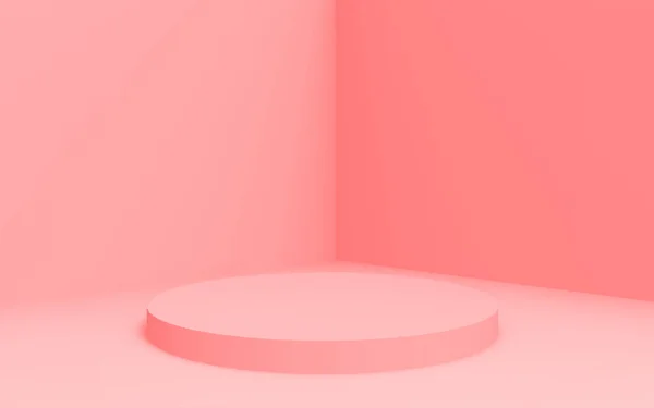 Rosa Cylinder Podium Minimal Studio Bakgrund Abstrakt Geometrisk Form Objekt — Stockfoto