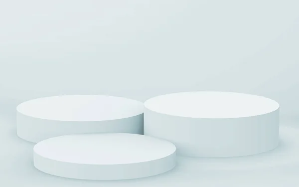 Gris Blanc Brillant Cylindre Podium Fond Studio Minimal Abstrait Géométrique — Photo