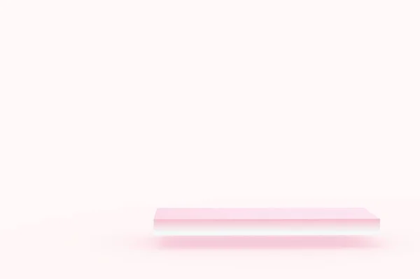 3D白色粉红立方体渐变的色彩在柔和的粉刷最小的工作室背景 摘要三维几何形体图解绘制 夏季假日产品的展示 — 图库照片
